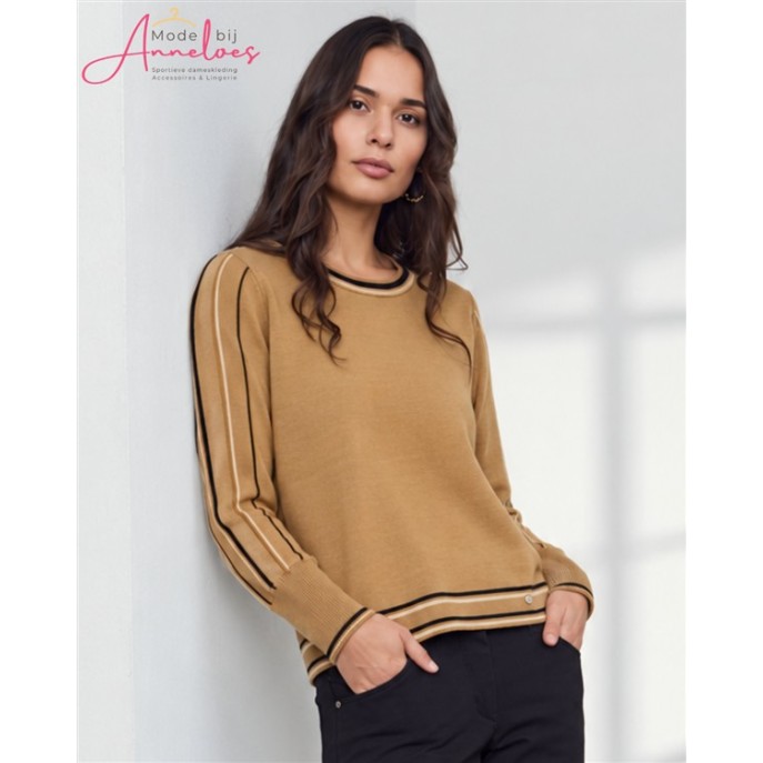 Micha Pullover streep 183192 Latte Micha Pullover streep 183192 Latte